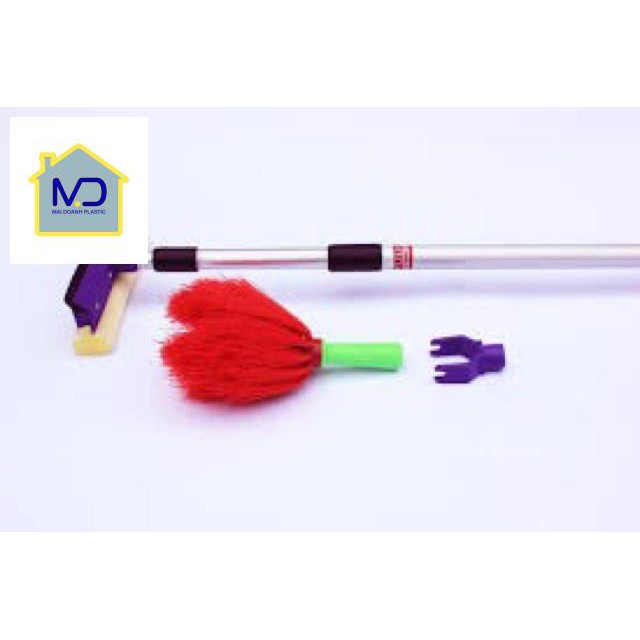 (sieu hot) Gậy quét mạng nhện 3 mét 3 chức năng : treo quần áo, lau kính có thể thu gọn