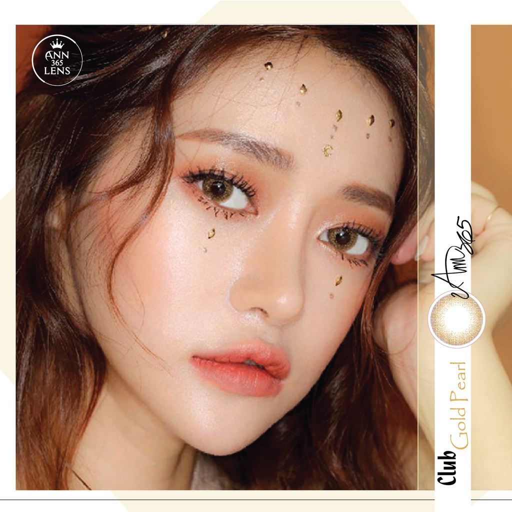 [𝗩𝗮̀𝗻𝗴 𝗔́𝗻𝗵 𝗞𝗶𝗺] Lens ANN365 Dùng 30 Ngày Màu Vàng Ánh Kim Club Gold Pearl Chống Tia UV - Silicone Hydrogel