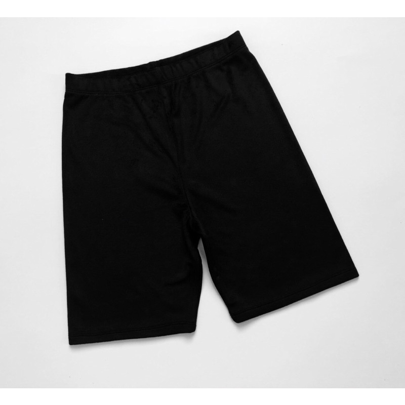 Quần short biker thun nhung đen