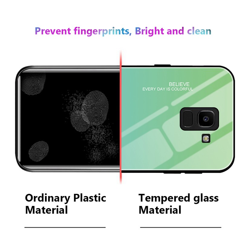 Ốp điện thoại cường lực màu sắc tuyến tính cho Samsung A5 2017 / A7 2017 / A7 2018 / J4 Plus 2018 / J6 Plus 2018 | BigBuy360 - bigbuy360.vn