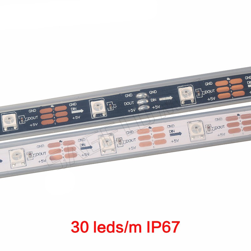 Dải đèn LED 1-5m DC5V WS2812B 30 pixels/leds/m WS2812 IC Smart 5050 RGB + bộ điều khiển