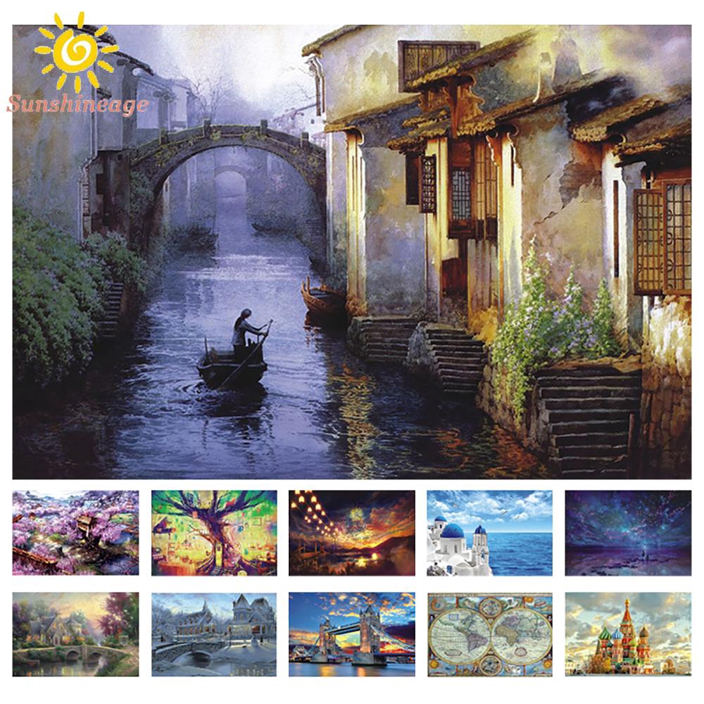 Bộ Xếp Hình Gồm 1000 Miếng Phát Sáng Nhiều Màu Sắc Cho Người Lớn Và Trẻ Em