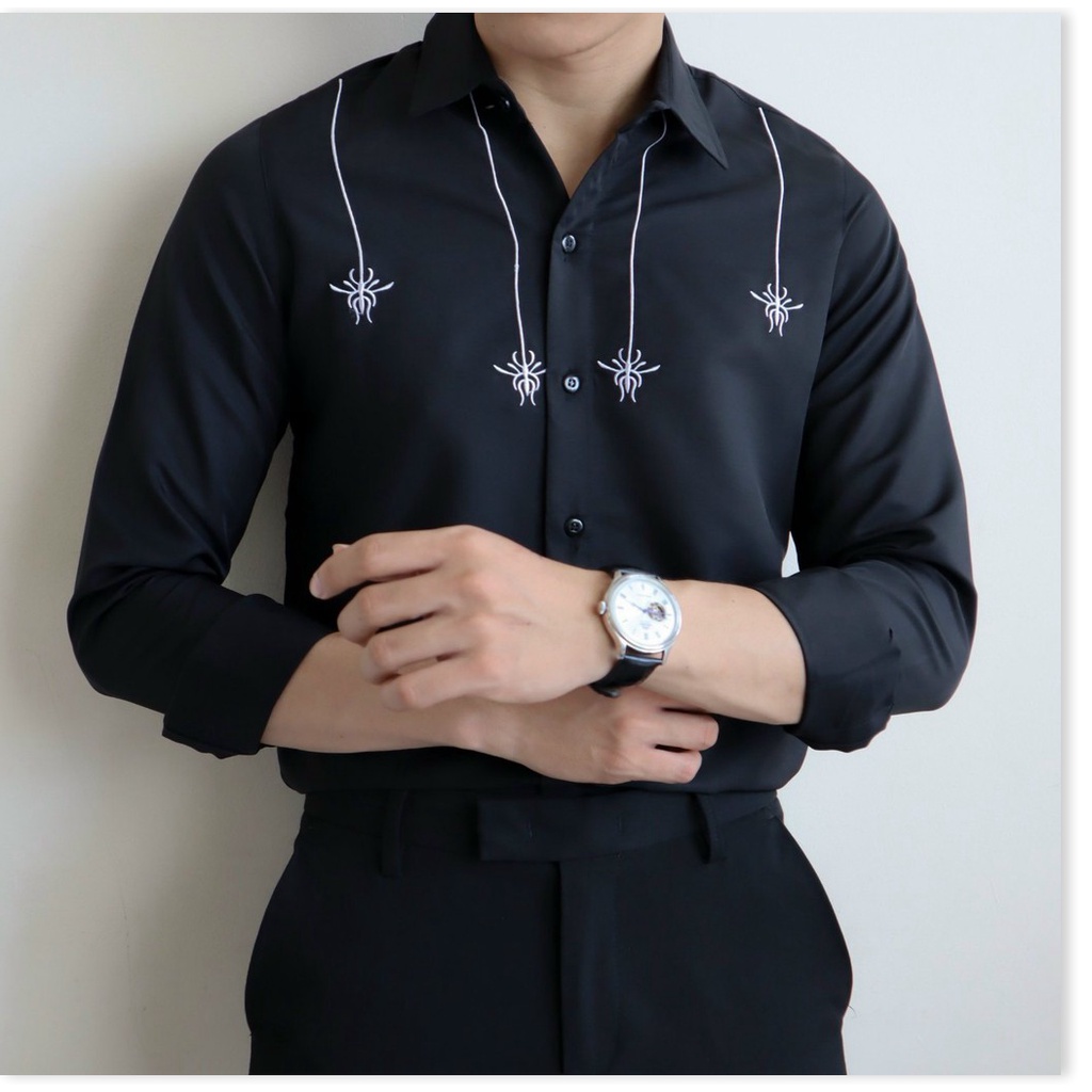 Áo sơ mi in thêu dài tay nam cực đẹp phong cách hàn quốc cho các bạn trẻ KOKO MI FASHION