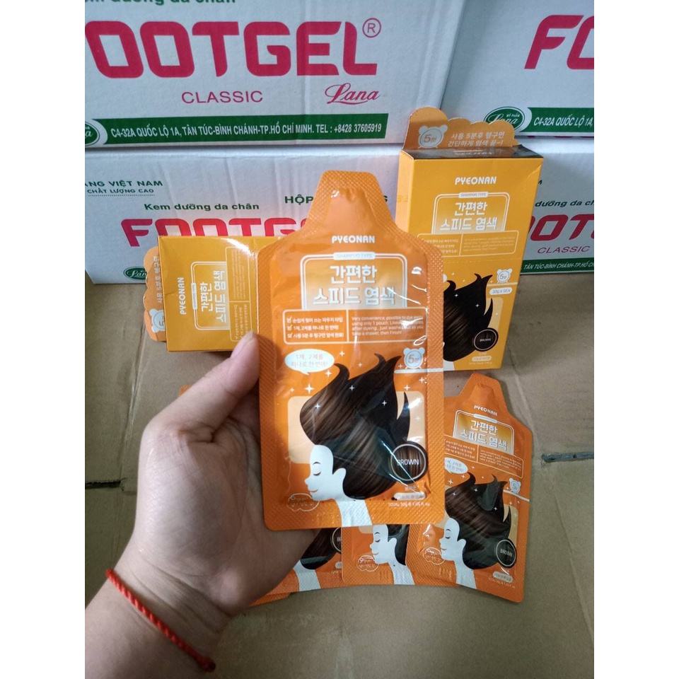 Gội khô nhuộm pyeonan hộp 5 gói