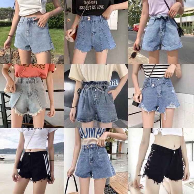 Quần short jean rách QC