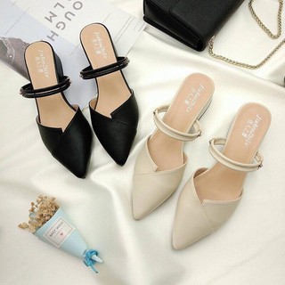 FREE SHIP- XẢ KHO 3 NGÀY: Sục nữ mũi nhọn gót 2f,dép nữ, sandan quai ngang đính đá mũi nhọn, sandal nữ