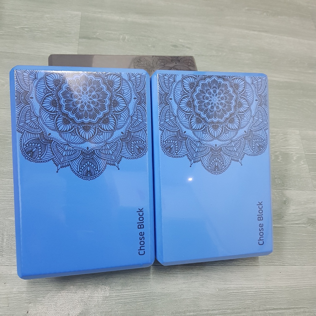 Gạch tập Yoga cao cấp EVA 220g, block tập yoga hoa văn mới