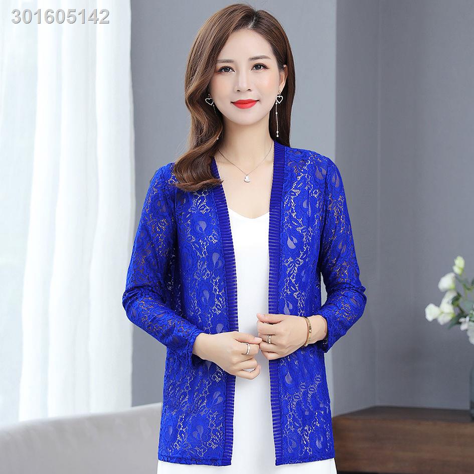 Áo khoác cardigan bằng ren mỏng tay dài chống nắng thời trang mùa hè mới 2021