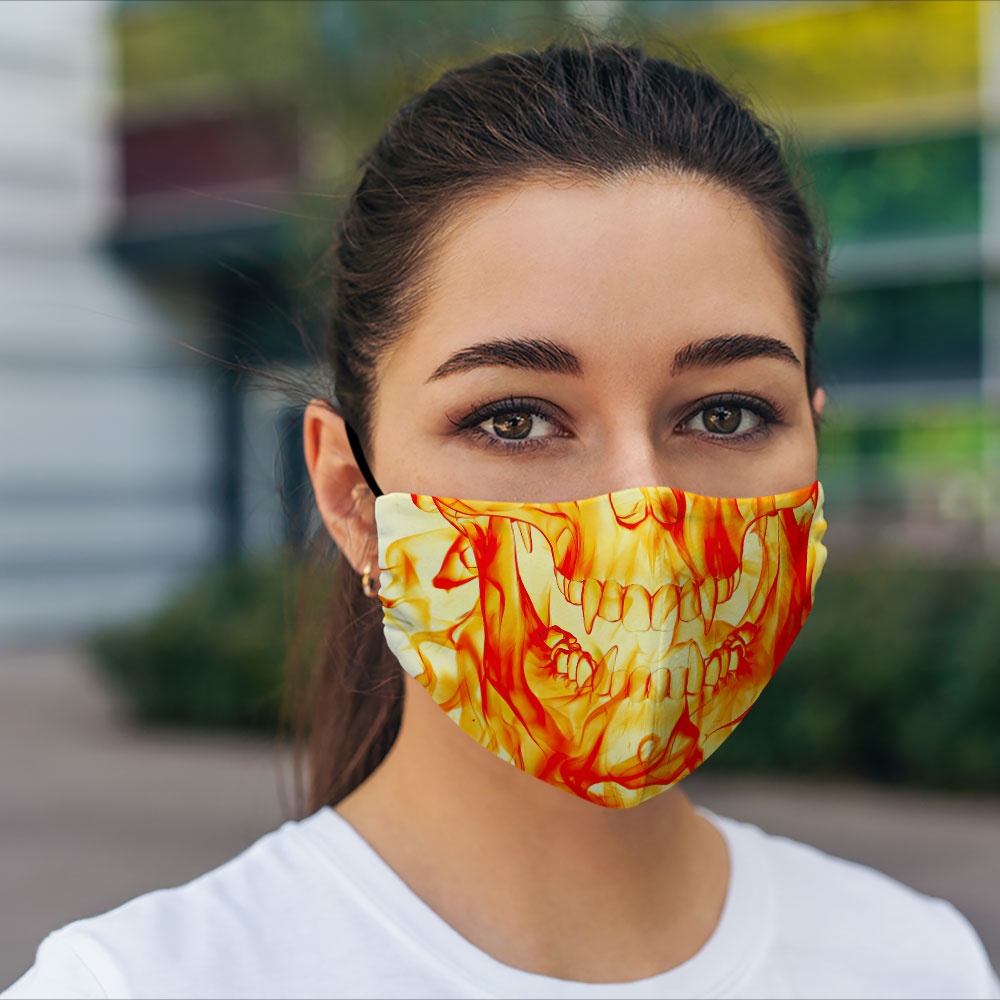 Khẩu trang vải  4 chiều SKULLS_3796 CARTWELL cotton 100% ngăn bụi kháng khuẩn 2021 bảo vệ toàn diện
