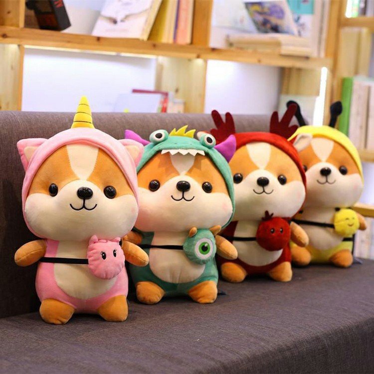 Gấu Bông Chó Shiba Cosplay Mềm Mịn Cao Cấp