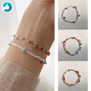 Vòng tay mặt cười hạt cườm resin nhiều màu Bohemian