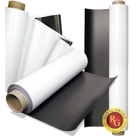 Nam châm dẻo Nhật màu trắng, W620*0.5*1.000mm, dính Decal, quảng cáo, Nam châm lá