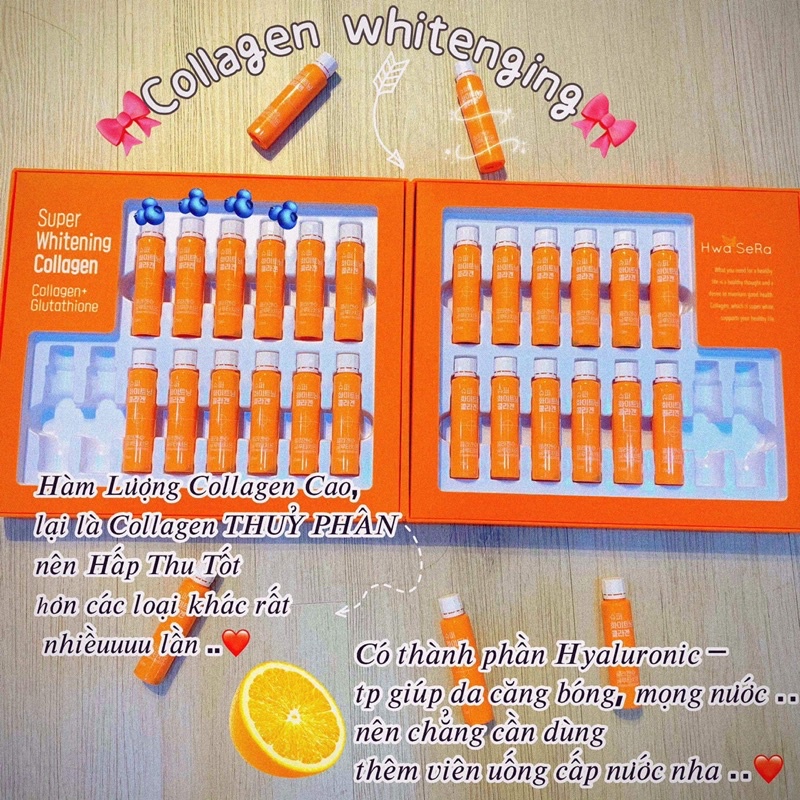 SUPER WHITENING COLLAGEN 5000mg (VITAMINE) HWA SERA full hộp Chính hãng