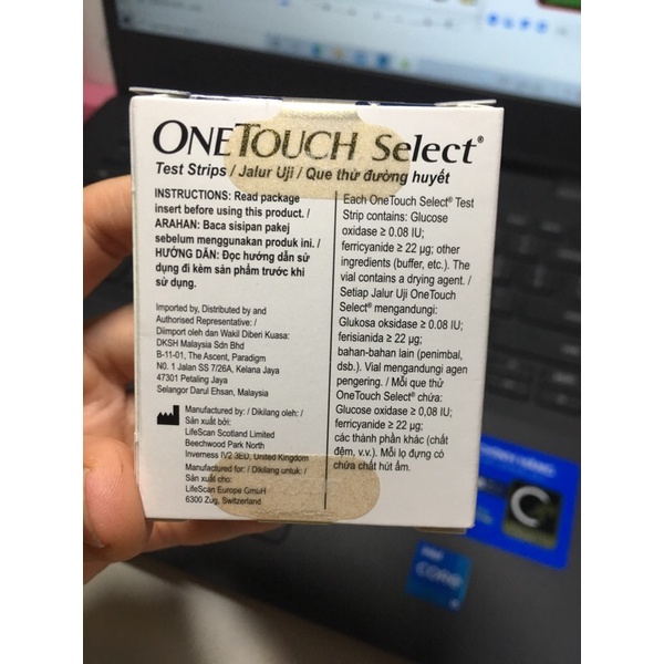 ONETOUCH SELECT HỘP 25 QUE - Que thử đường huyết máy One Touch Select Simple