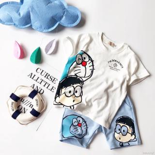 Áo thun tay ngắn in hình doraemon dễ thương cho bé