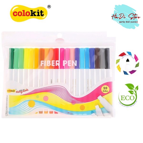 Bộ 20 màu bút lông FIBER PEN COLOKIT