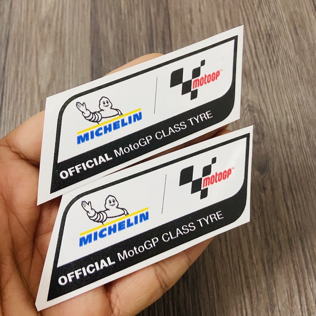 (TEM in UV) Tem trang trí xe máy MICHEL, tem LOGO cao cấp cắt LAZE theo viền sẵn