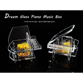 Hộp nhạc piano tinh thể thủy tinh thời trang