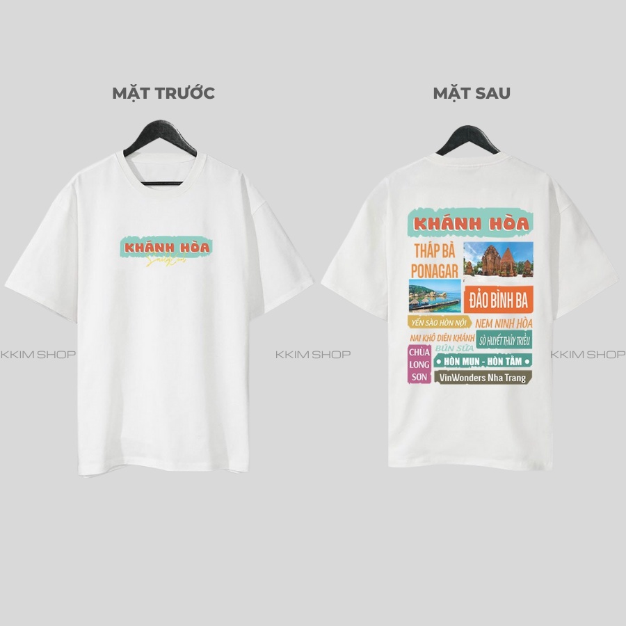 Áo thun tay lỡ KHÁNH HÒA, Áo phông 63 tỉnh thành Form rộng oversize, chất liệu Cotton KKIMSHOP