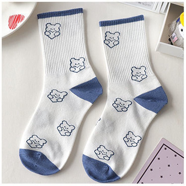 Tất nữ cao cổ, nhiều họa tiết siêu cute, hottrend xanh và trắng chủ đạo 2022 TN207