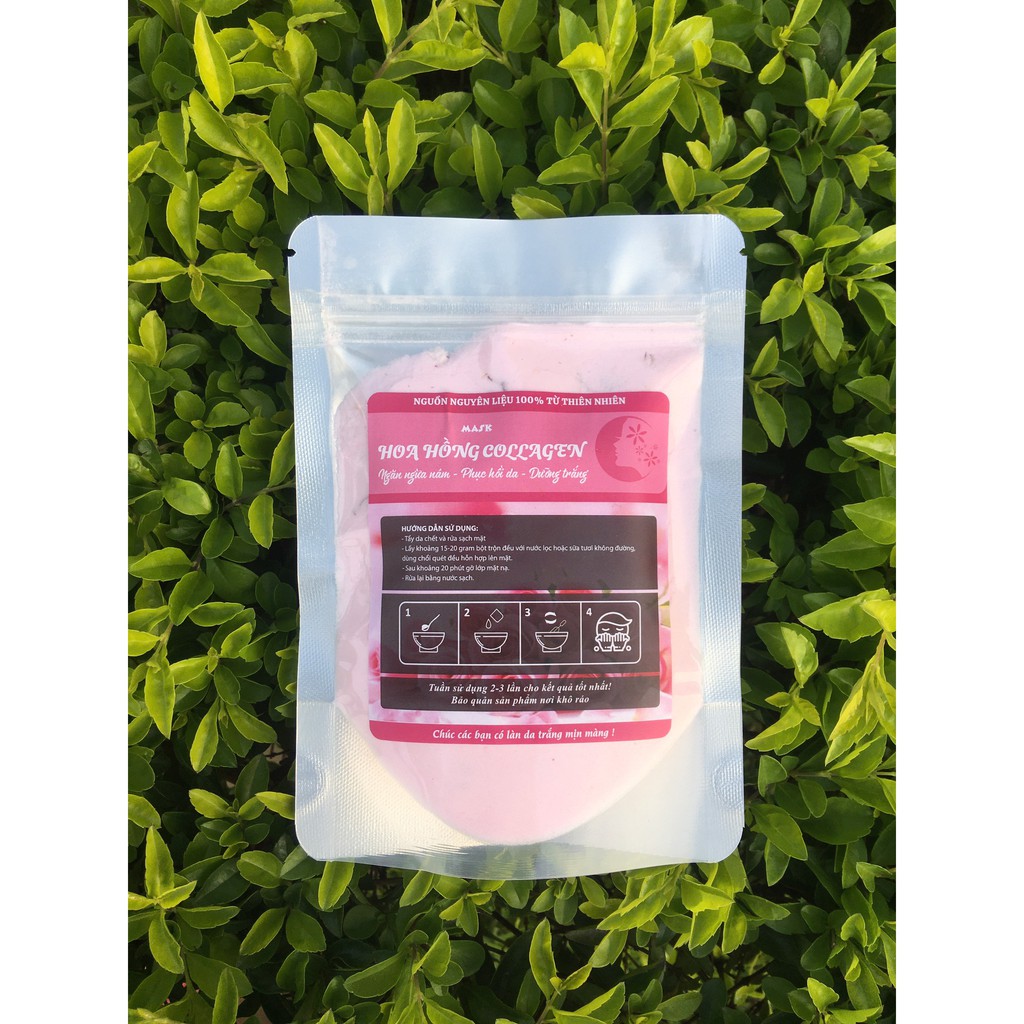 500g mask bạc hà, hoa hồng collagen handmade