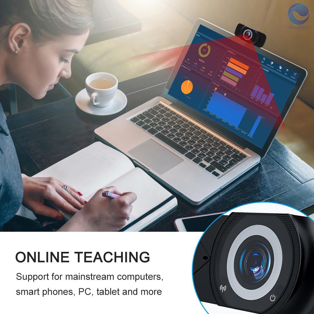 Webcam góc rộng hỗ trợ HD 1080p hỗ trợ quay trực tuyến chất lượng cao