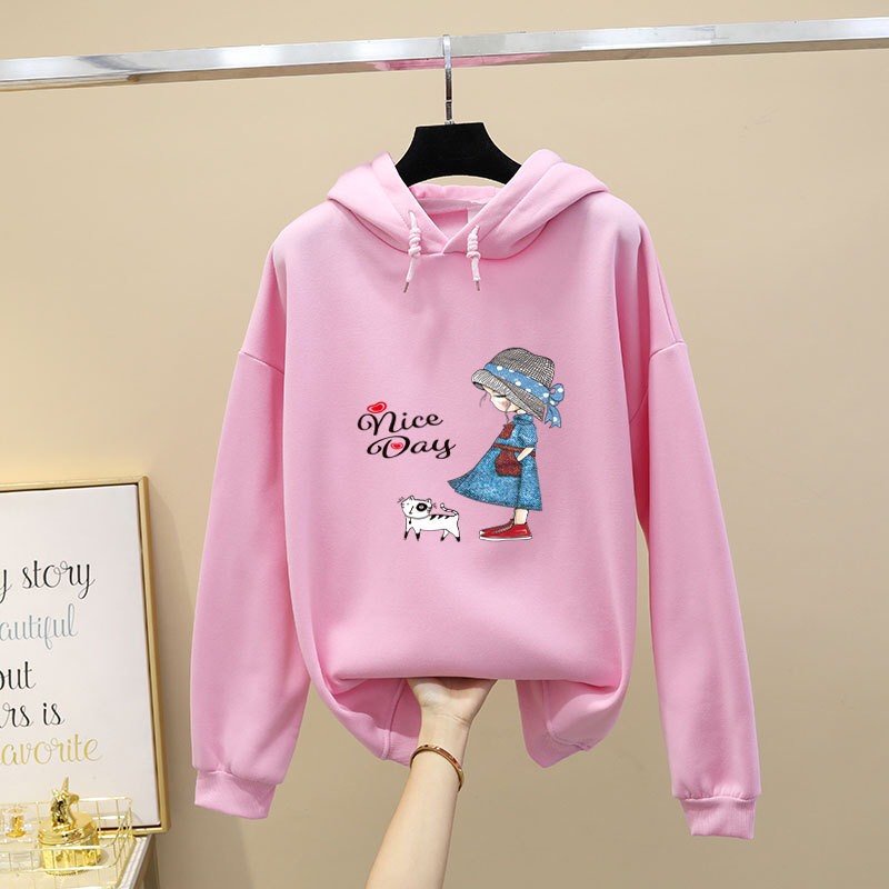 Áo nỉ hoodie cho bé gái size đại có mũ, thời trang trẻ em thu đông BEESHOP D21119