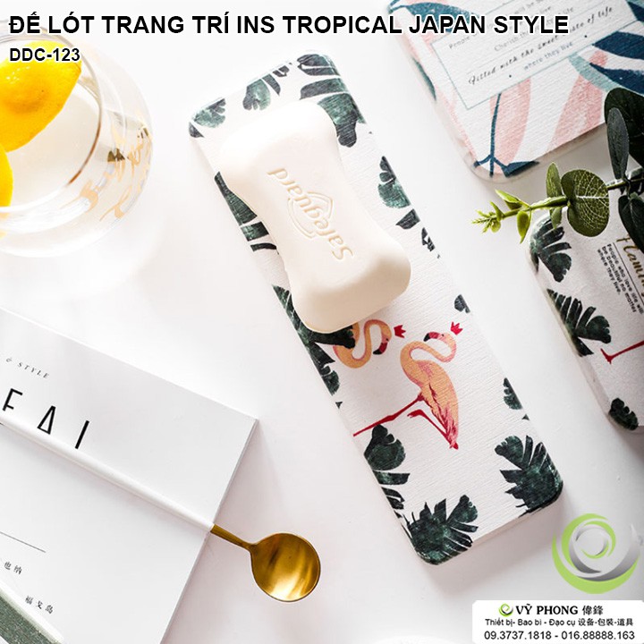 MIẾNG ĐẾ LÓT HÌNH CHỮ NHẬT TRANG TRÍ BÀN ĂN INS TROPICAL JAPAN STYLE CHỤP ẢNH SẢN PHẨM DDC-123