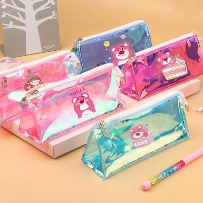 Hộp bút hologram kim tuyến gấu dâu tây lotso thỏ stella cáo lina in hình HHDI37 bóp viết công chúa phản quang dễ thương