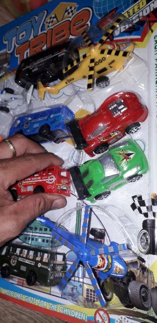 Bộ 12 xe và trực thăng bằng nhựa chạy chớn ms634