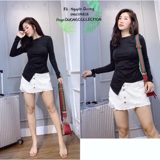 Áo thun nữ dúm eo xẻ gấu A40 ( hình thật)