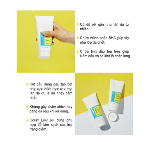 💯 ( Chính Hãng ) Sữa Rửa Mặt Dạng Gel Chiết Từ Dầu Cây Trà Cosrx Low PH Good Morning Gel Cleanser 150 ml