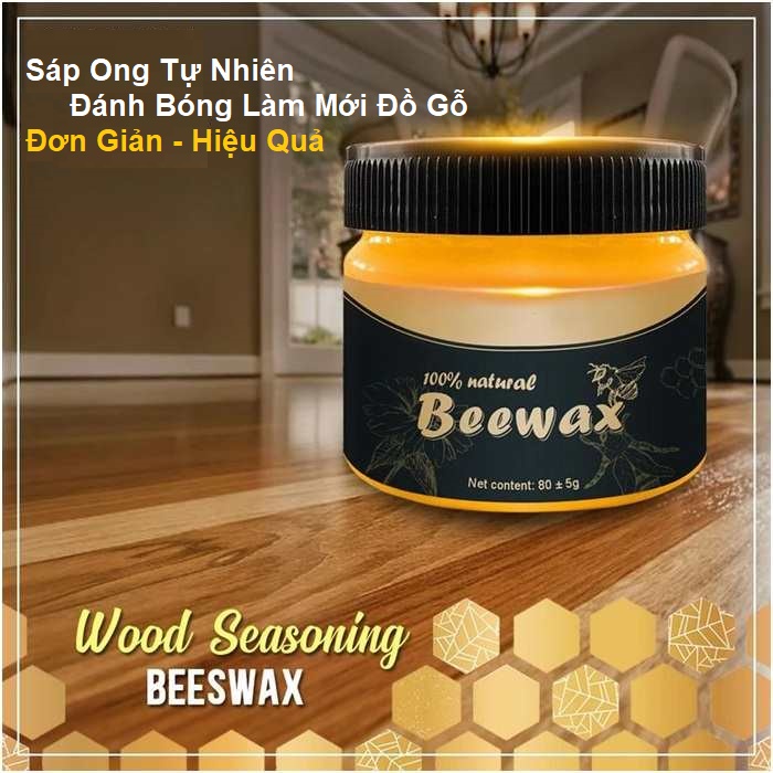 Sáp Ong Tự Nhiên Beewax, Chuyên Đánh Bóng Cầu Thang - Bàn Ghế - Tủ Gỗ - Làm Sạch Đồ Gỗ - Đa Năng