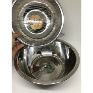 [Tem Xanh] Bộ thau rổ inox 304 cao cấp loại 1 bóng sáng hợp vệ sinh Thành Phát sản xuất tại Việt Nam xuất khẩu Hàn Quốc