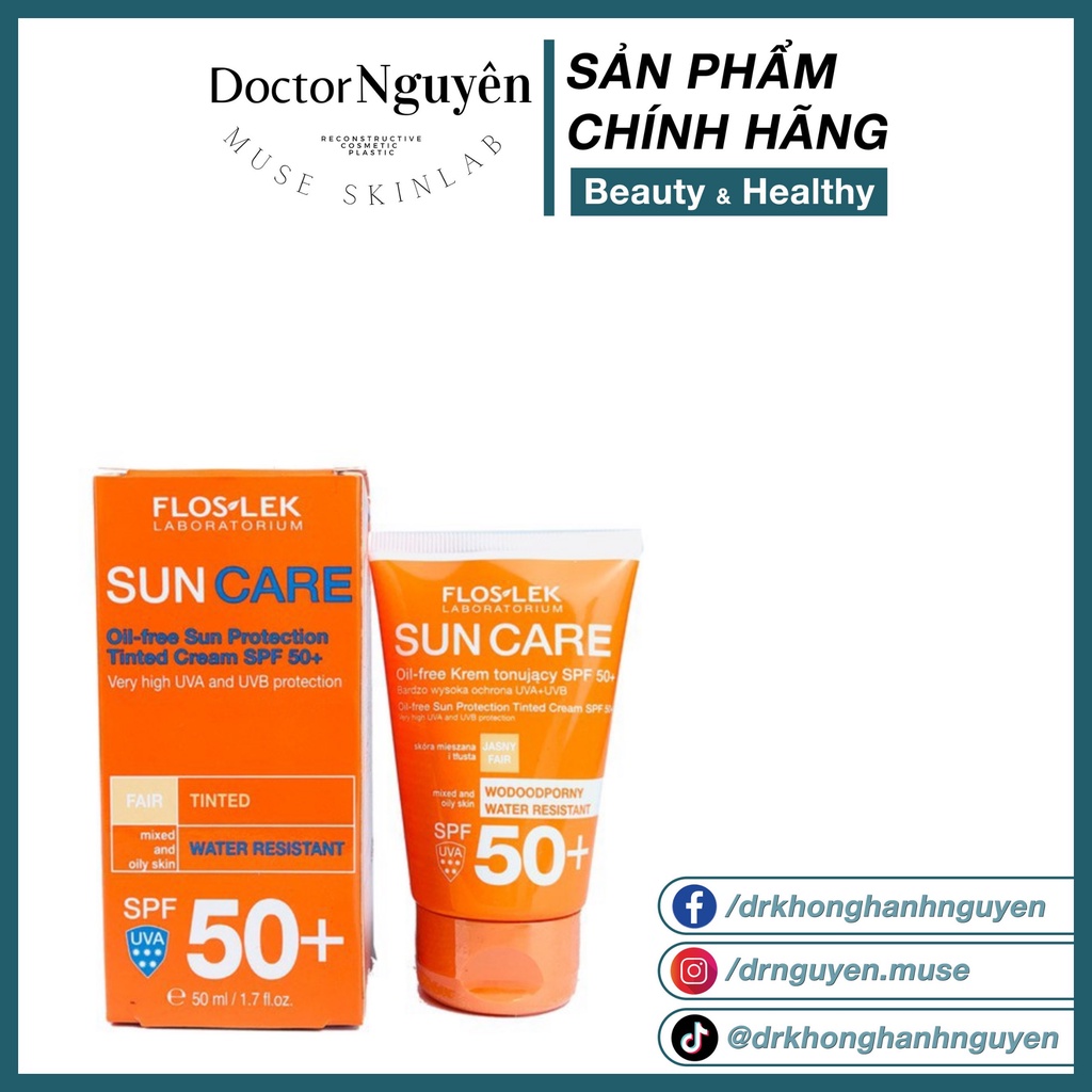 Kem Chống Nắng Kiểm Soát Dầu Floslek Sun Protection Tinted Cream SPF 50+ (50ml)