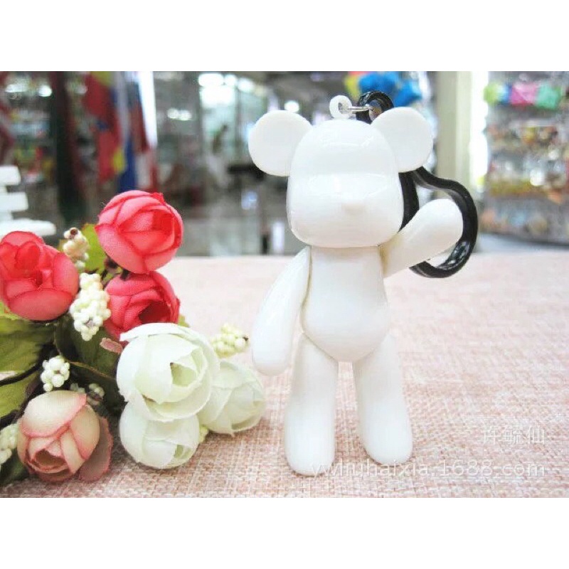 Phụ kiện gấu đính đá phôi móc khóa gấu bearbrick