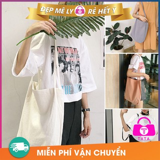 Túi vải tote ✈ freeship ✈ túi vải đeo vai chất liệu cotton hanaka cực đẹp tv05