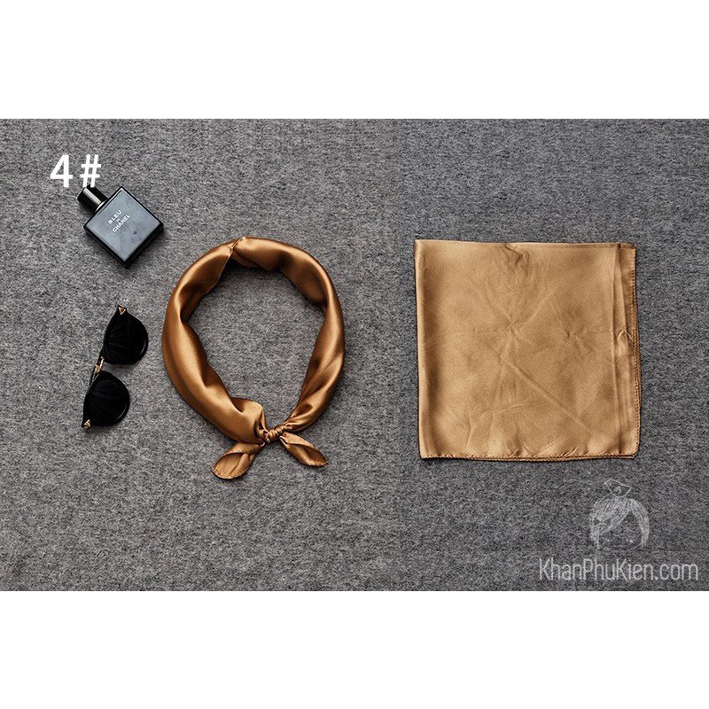 Khăn Lụa Vuông Công Sở 60 60x60cm Màu Vàng Gold Khăn quàng thời trang nữ văn phòng turban bandana cao cấp sang trọng