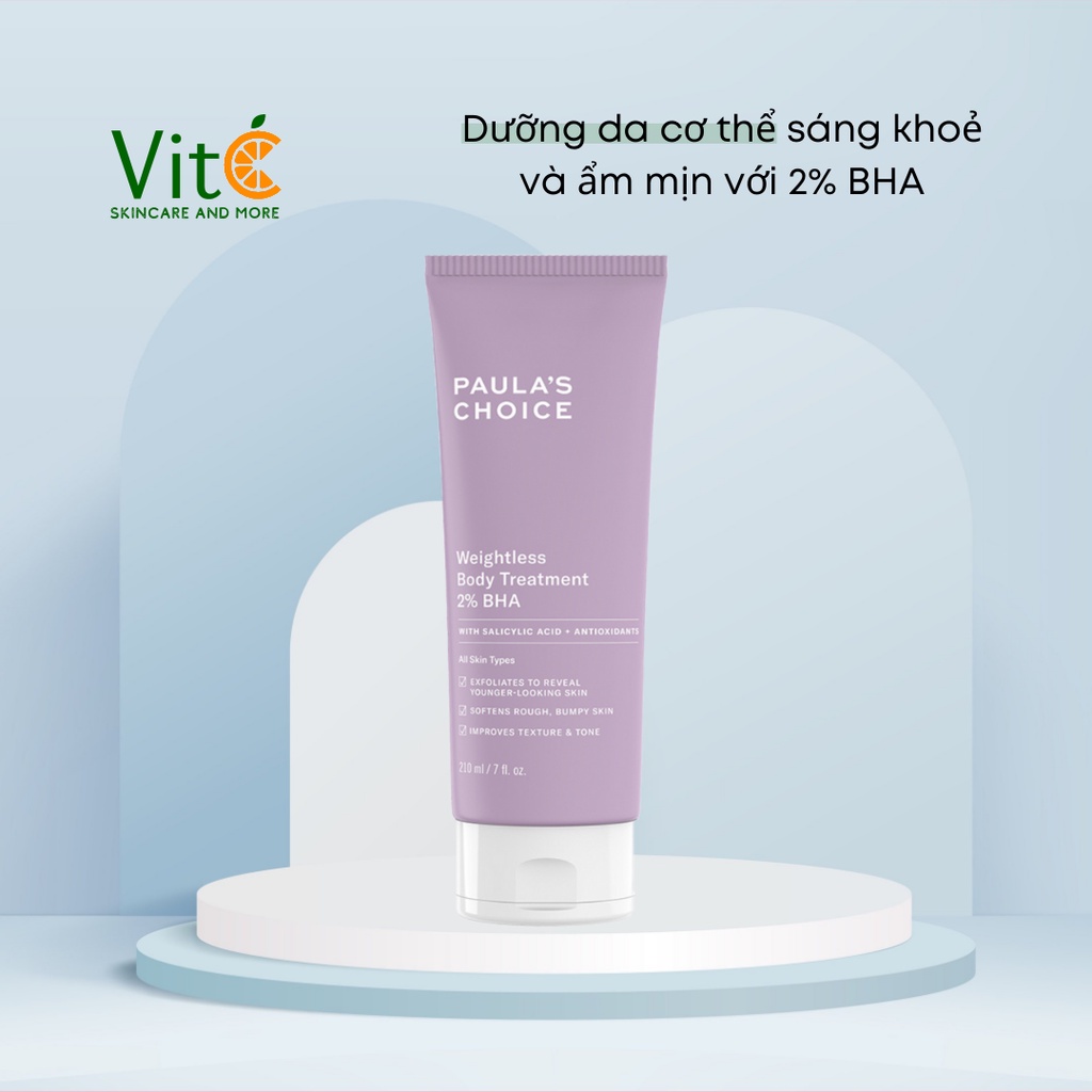 Kem dưỡng thể Paula Choice 2% BHA - Paula Choice Weightless Body Treatment With 2% BHA