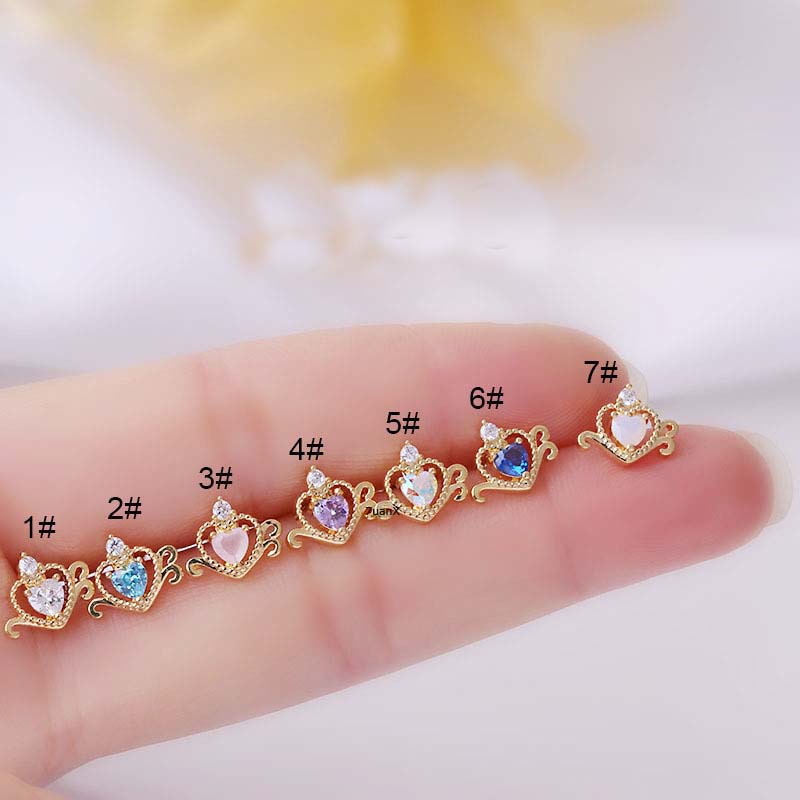 1 Khuyên Tai Hình Trái Tim Bằng Thép Không Gỉ 20gauge