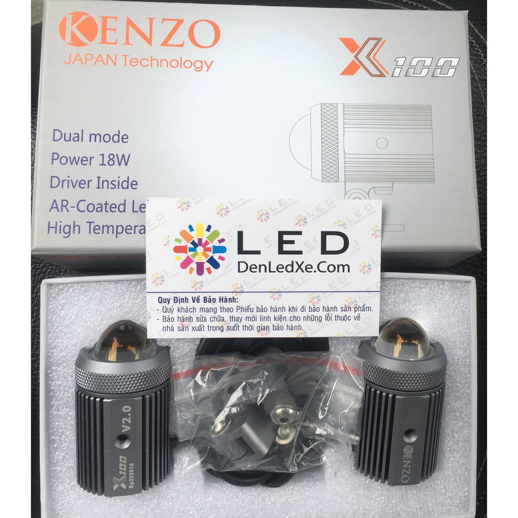 Kenzo X100 Ver 2.0 - Bi Cầu Led Mini Trợ Sáng 2020 - Hàng Chính Hãng