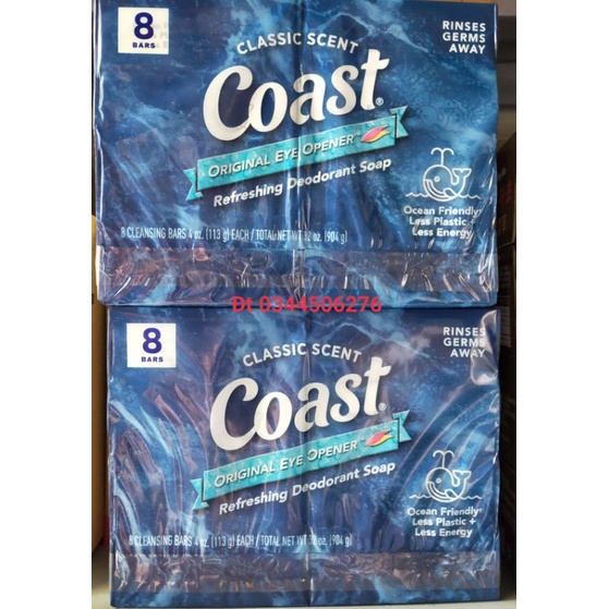 XÀ BÔNG CỤC COAST HÀNG MỸ 113g ( Nguyên Lốc 8 Cục)