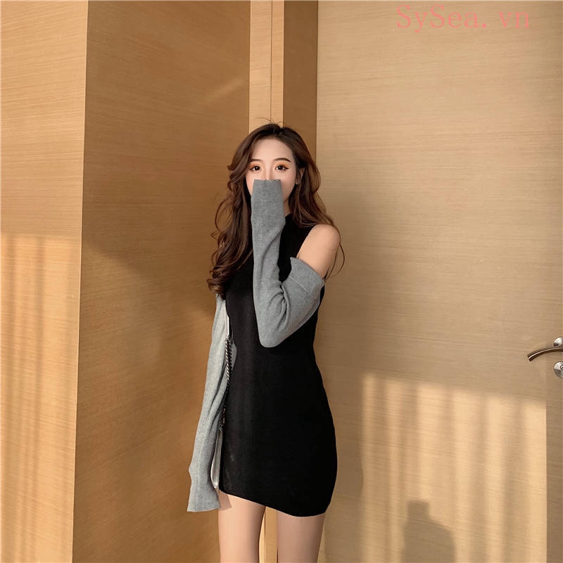 Áo dài tay / đầm ôm dáng thời trang quyến rũ cho nữ