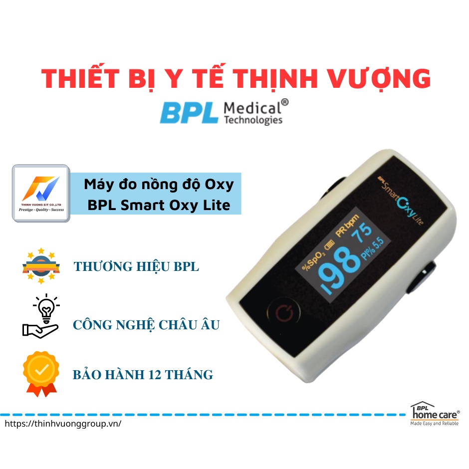 Máy Đo SPO2 Nồng Độ Oxy Máu BPL Smart Oxy Lite Chính Hãng, Độ Chuẩn Xác Cao, Chứng Nhận CE, FDA Hoa Kỳ - Home Care
