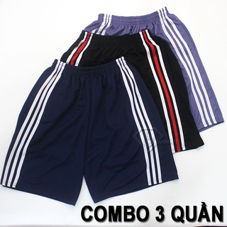 Combo 3 quần đùi thun nam 3 line