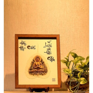 Thư pháp lá bồ đề hãy thở cười và bước đi thật chậm
