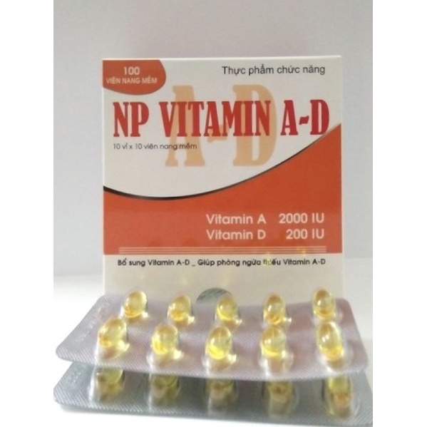 VITAMIN AD -Hộp 100 viên - Sáng mắt đẹp da ,Giúp trẻ chắc xương, phát triển hệ xương khoẻ mạnh, cao lớn.