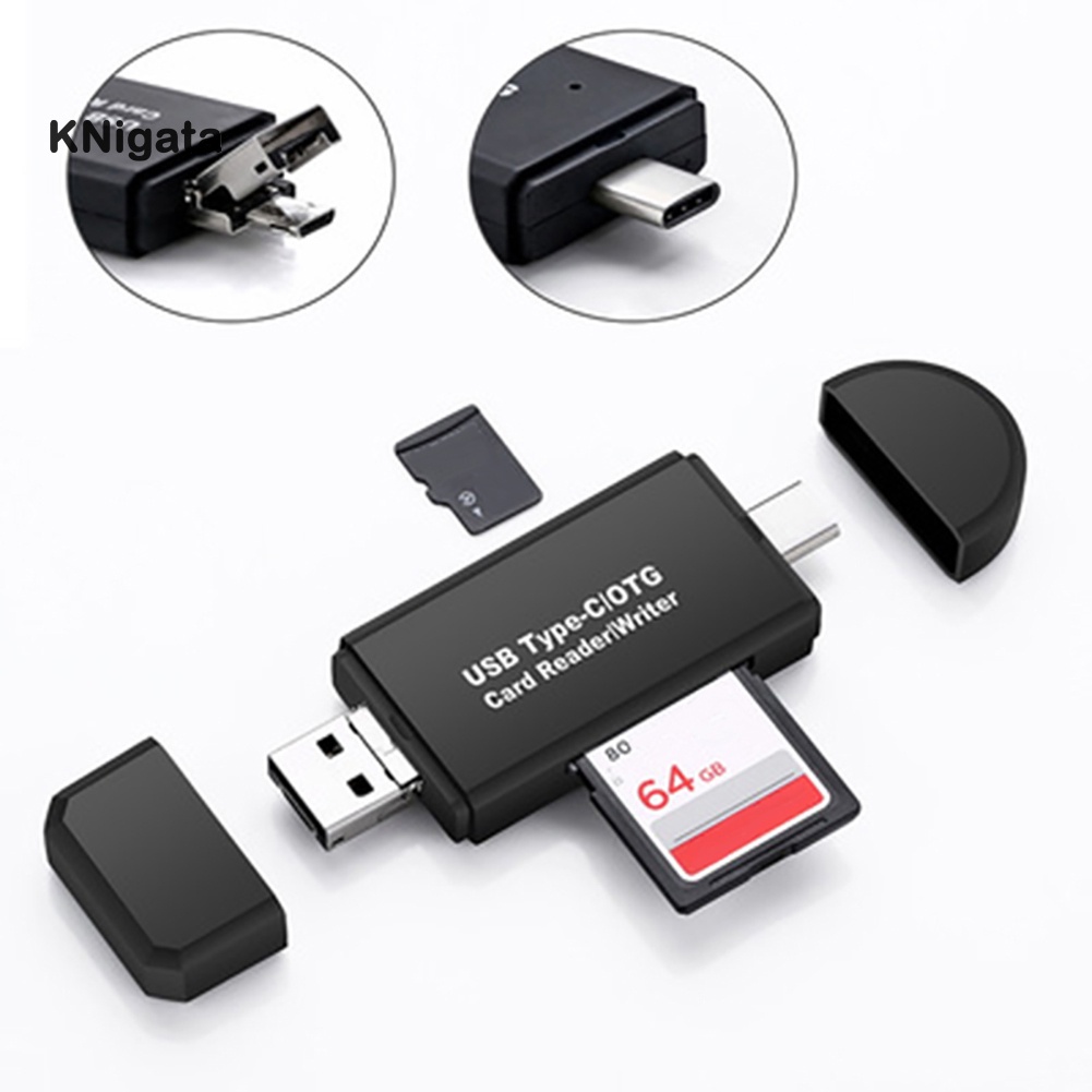 Đầu Đọc Thẻ Nhớ 3 Trong 1 Type-C Usb 2.0 Micro-Usb Tf Sd Tốc Độ Cao | BigBuy360 - bigbuy360.vn