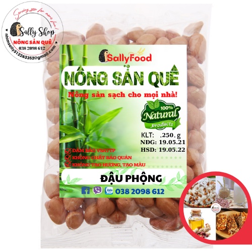 500gr Đậu Phộng Sống Hữu Cơ SallyFood Sạch Không Chất Bảo Quản  Nông Sản Quê