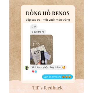 Đồng hồ cặp nam nữ dây cao su RENOS KIM mặt trắng đồng hồ đôi thể thao chính hãng Watchesbytif size 26mm & size 38mm